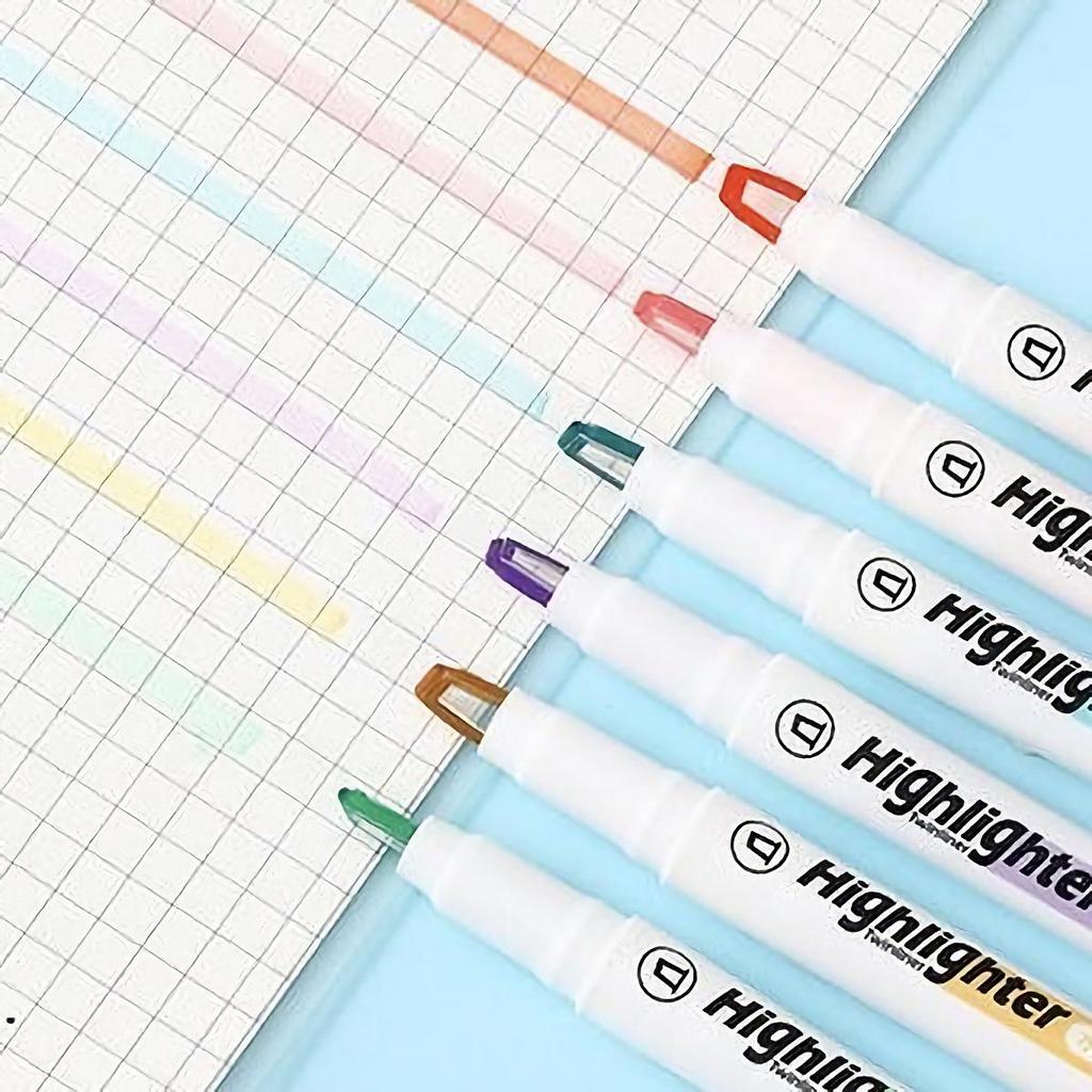 6 шт. маркеров-маркеров Clear View - мягкие светлые цвета, видимый наконечник для точной маркировки, идеально подходят для студентов, школы и офиса