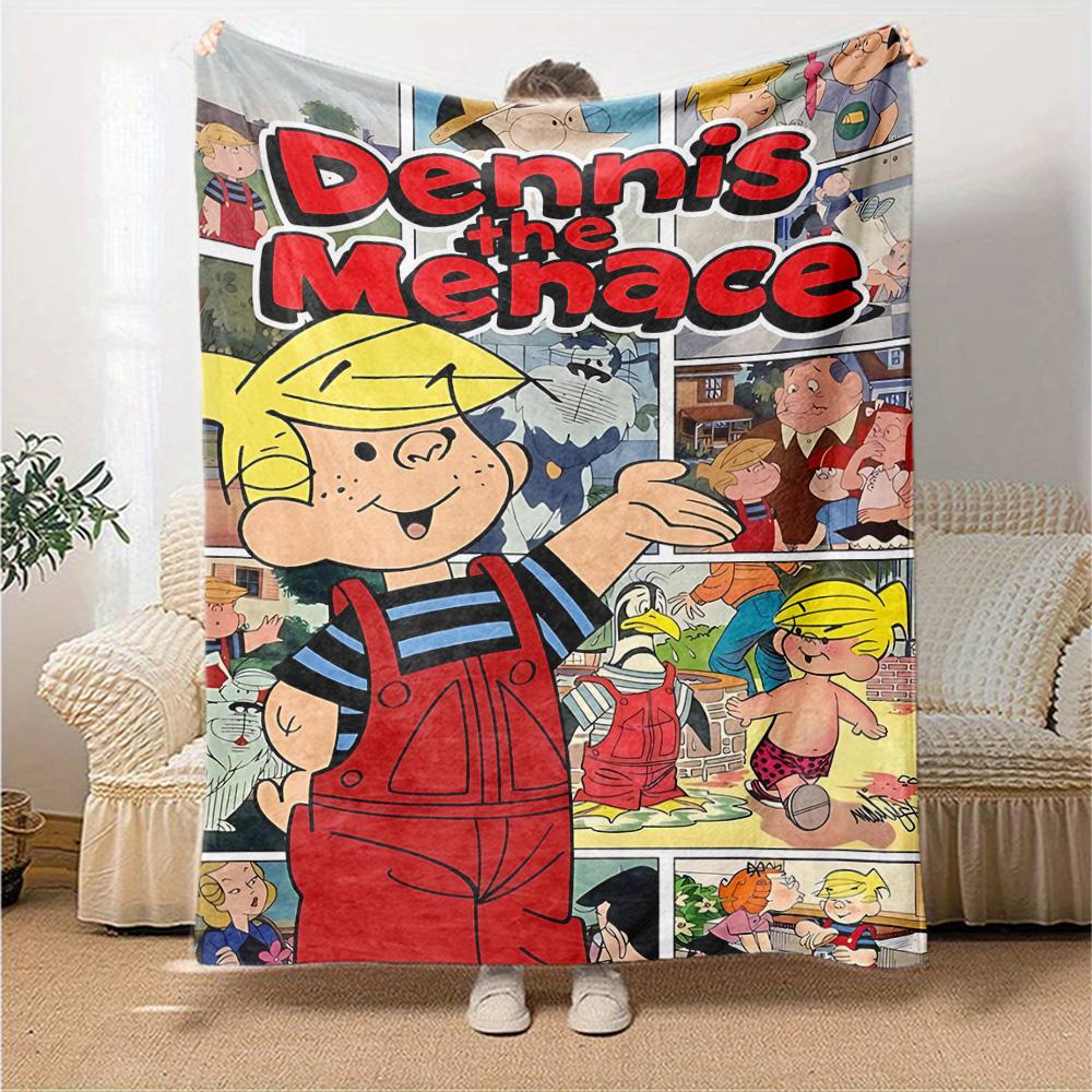 Dennis Menace Adventures Flannel Blanket Super Soft Warm Cozy Blanket For Sofa Bed Office Travel Allseason Home Decor Gift