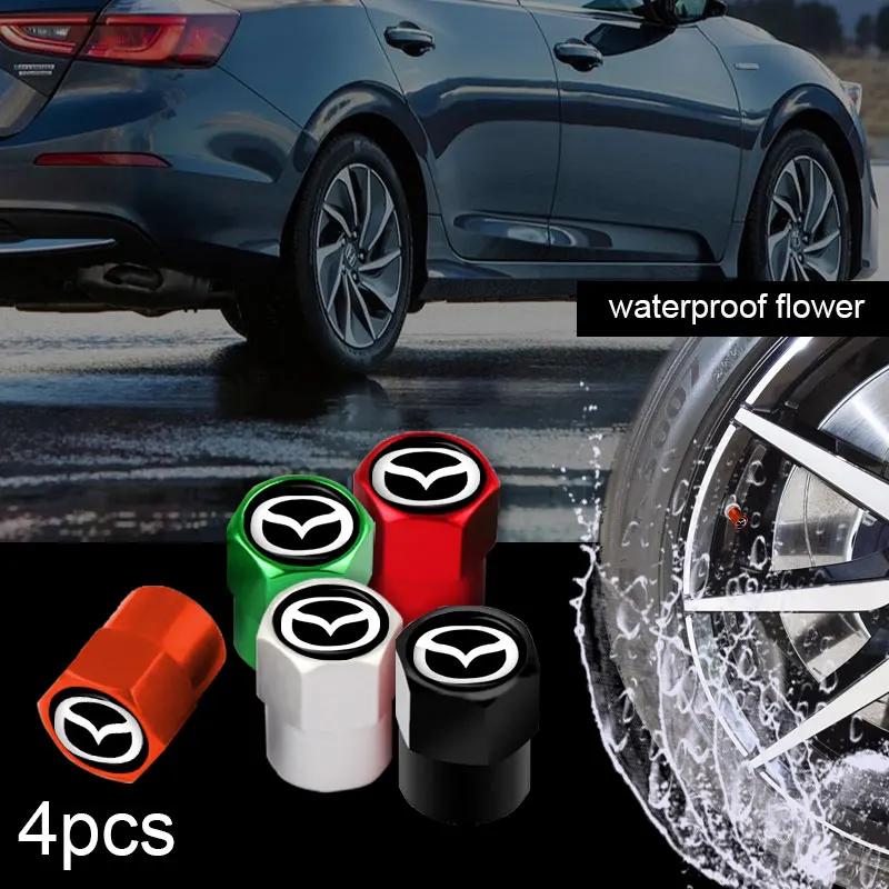 4 pcs of aluminum alloy car tire hexagon valve For Mazda 2 3 6 Atenza Axela Demio CX5 CX-3 CX7 CX-9 2018 2019 Car Accessories