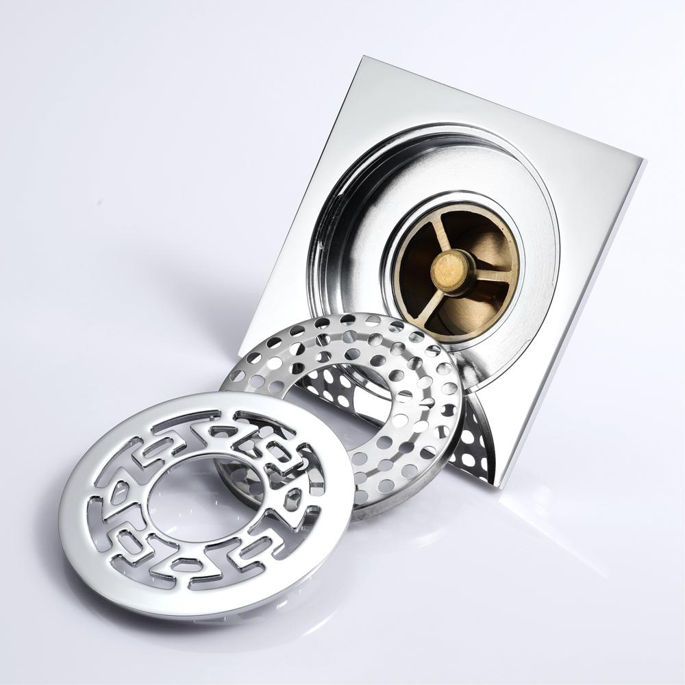 Beyoon Modern Rectangle Bathroom Accessories 4 Inch Anti-odor Shower Chrome Washing Drain Washing Machine Floor Drain