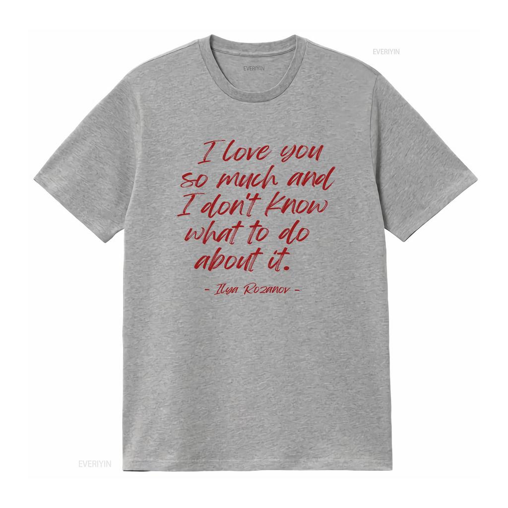 Casual Rounisextic Love Quote Red Cursive Letter Print Aesthetic T Shirt Vintage Stylish Stretched Top For Everyday Wear