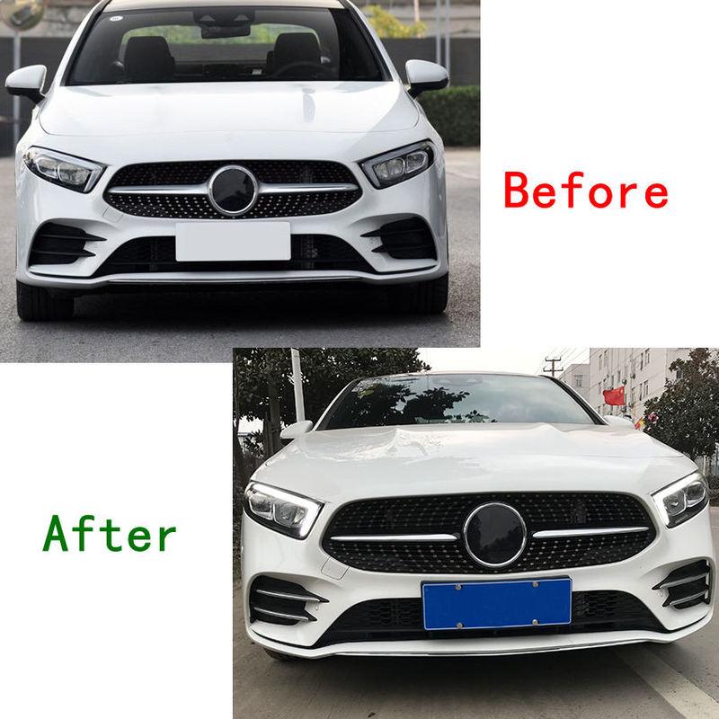 Передняя решетка автомобиля Отделка противотуманной фары Для Mercedes Benz A-Class A180L A200L W177 AMG Line 2018- Автомобильные противотуманные фары Полосы Покрытие