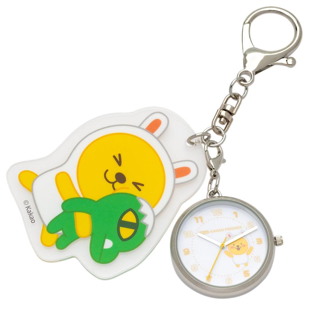 Pocket Watch Keychain Watch Analog Kakao Friends Acrylic Charm Acrylic Keychain Watch Y Muji HUG [Fieldwork] Women's KKO003-2