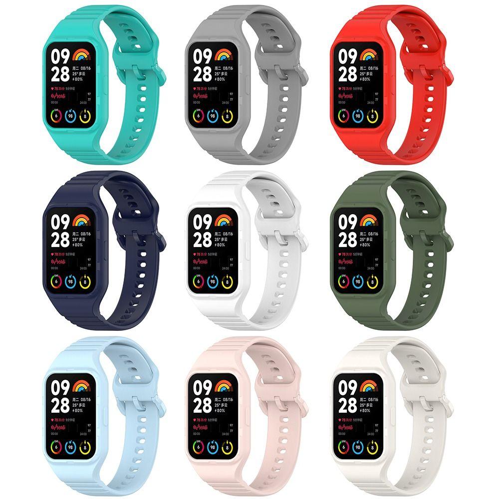 Сменная защитная пленка для экрана, встроенный браслет, мягкий силиконовый ремешок для Xiaomi Band 8 Pro