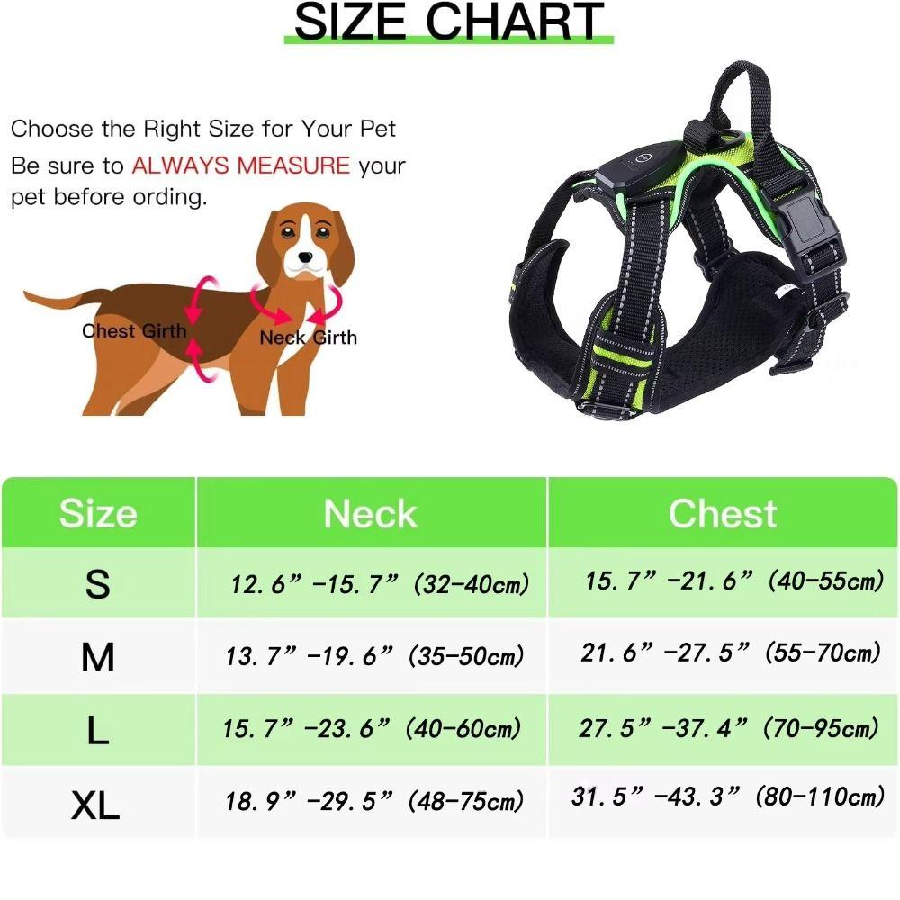 Light Up LED Dog Harness Adjustable Dog Glow Vest Practical Luminous Pet Chest Strap Cats Pet