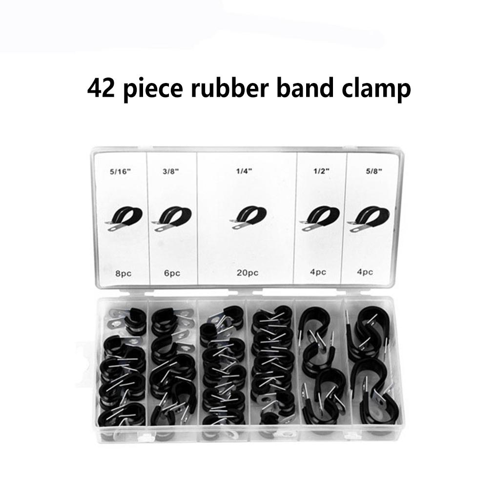 42 Pieces Clamp Accessoreis Pipeline Clamping Fixator Professional Fixed Clamps Hose Holder Clip Hoses Fasteners Part