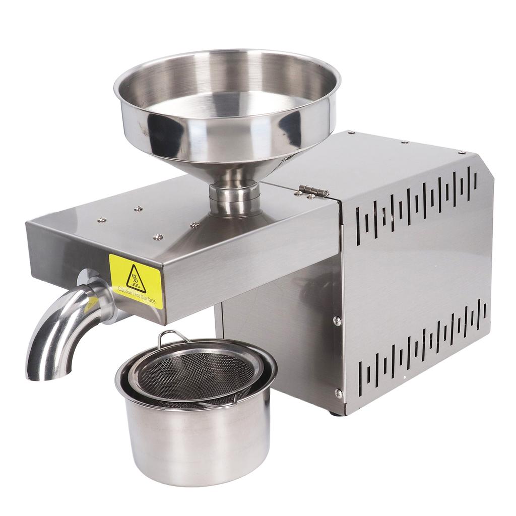 Stainless Steel Mini Oil Press Machine Automatic Nut Seeds Oil Press Extractor Cold Hot Press US