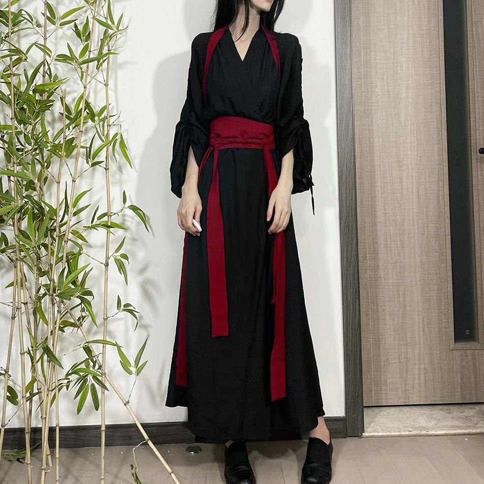 Китайский стиль династии Вэй Цзинь, костюм Ханфу, китайский стиль, литературный женский костюм с принтом