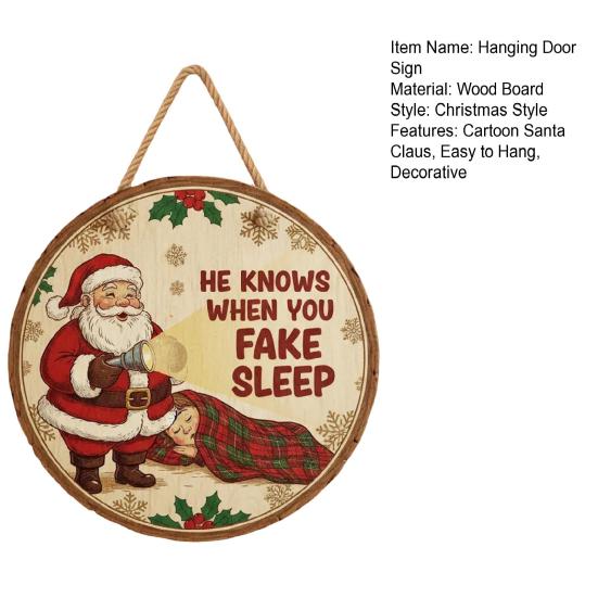 Рождественский приветственный знак на дверь, мультяшный Санта-Клаус, подвесной знак на дверь, украшение для рождественской праздничной вечеринки, подвеска для входной двери, декоративная настенная табличка