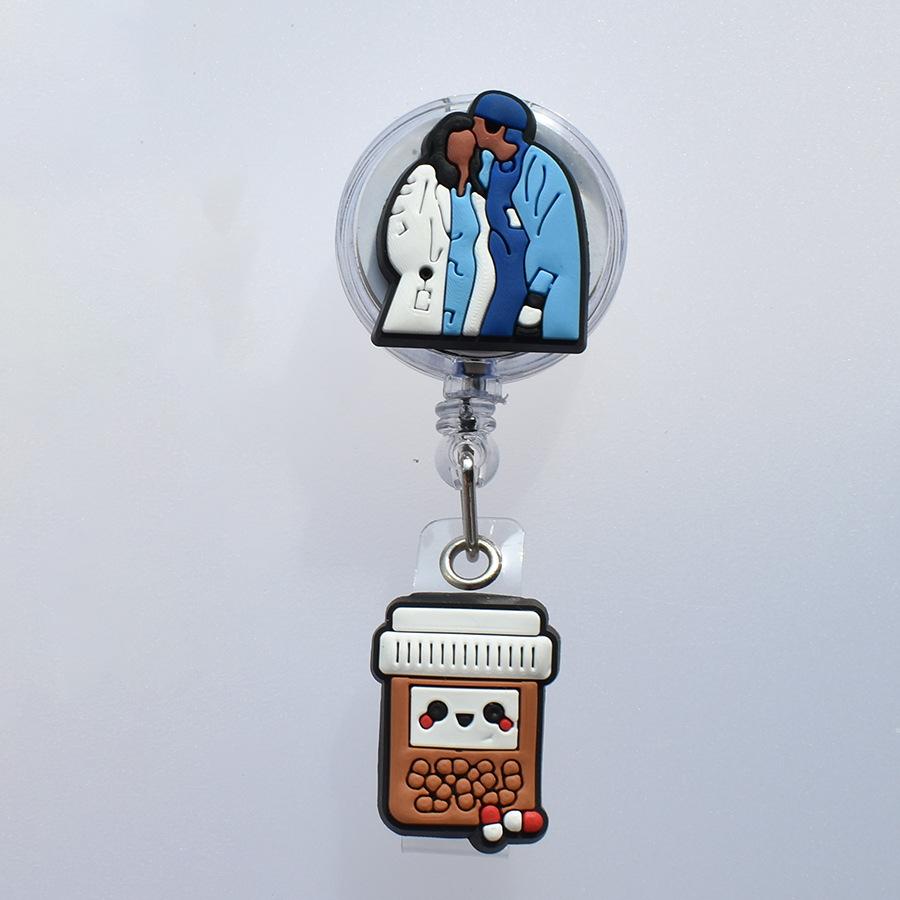 Милый выдвижной значок медсестры для скорой помощи, клипса на катушке, мультфильм, медицина, доктор, студенты, IC, держатель для бейджа для удостоверения личности
