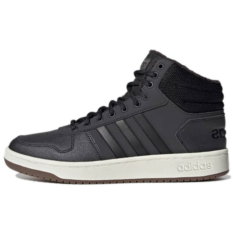 Adidas Hoops 2.0 Mid Carbon Gum Men Sneakers Black Core-Black White-Tint GZ7959