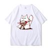 New Anime Cartoon 2D Printed Loose Couple T-shirt Round Neck Men's and Women's Unisex Short Sleeved T-shirts