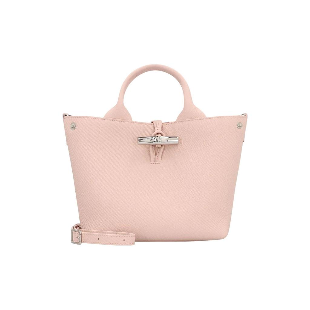 Longchamp Le Roseau T Buckle Adjustable Shoulder Strap Leather Shoulder Crossbody Bag Small Women Bags Ballet-Pink 10273HFPP90