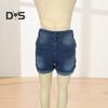Джинсовые шорты для женщин, рваные джинсовые шорты со средней посадкой и карманами, летние повседневные эластичные джинсовые шорты с манжетами и подолом