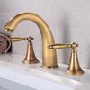 Nordic Style Basin Faucet 3 Holes Bathroom Sink Faucet Deck Mounted Cold Hot Vintage Mixer Taps Bathtub Faucet