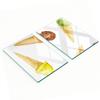 Set of Tempered Glass Kitchen Boards with Ice Graphics 2x40x52 Cm