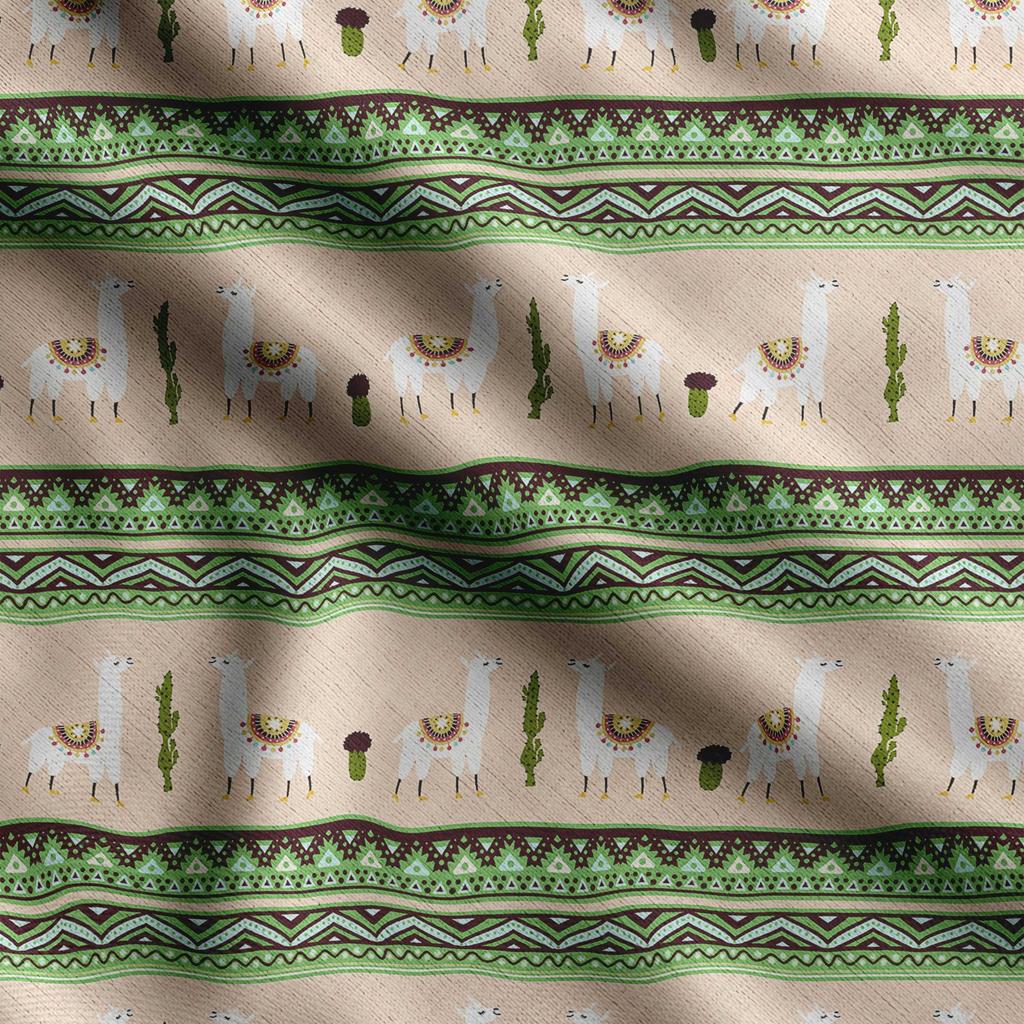 Soimoi Llama Alpaca Print,  Cotton Cambric, Quilting Fabric Sold by The Yard 42 Inch Wide, Medium Weight Cotton Fabric,
