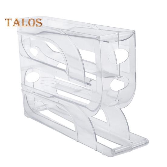 Прозрачная полка для хранения яиц с защитными ограждениями, большая вместимость, 4-х уровневый автоматический вращающийся дозатор яиц, кухонный органайзер