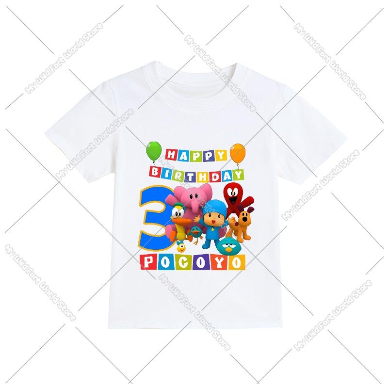 t Baby Boy Girl Birthday Clothes Summer Kids Short Sleeve T Shirts Cute Cartoon Toddler Tee Cotton Tops