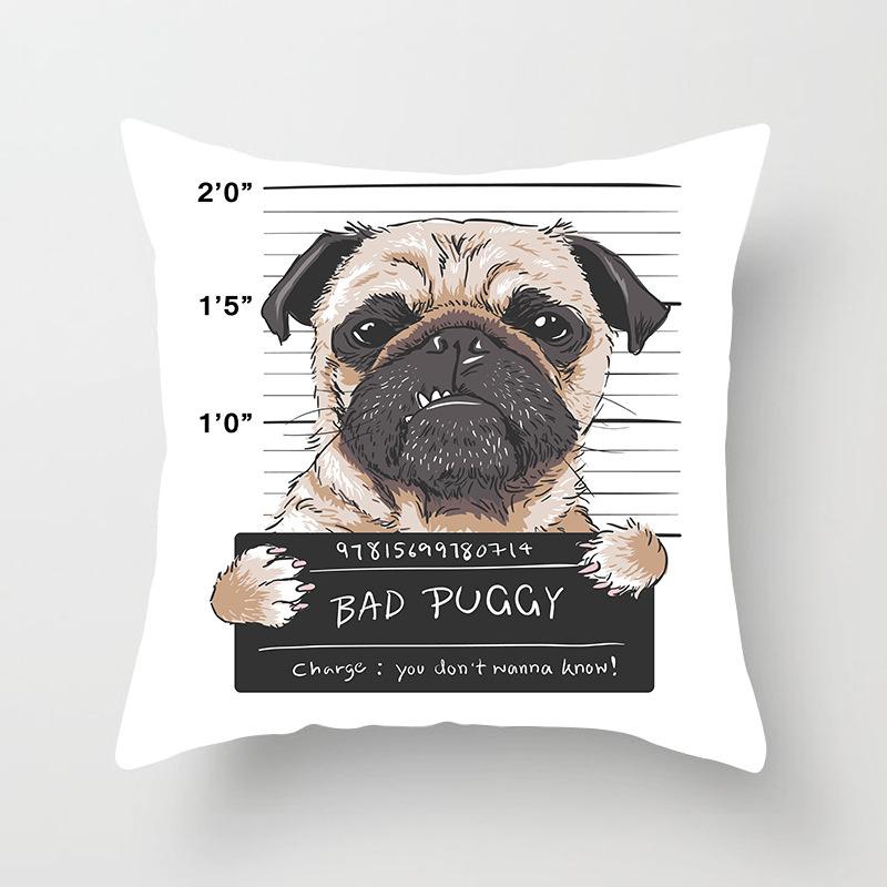 Мультяшный геометрический милый чехол для подушки с собакой и кошкой, наволочка для дома, гостиной, украшения дивана, наволочка