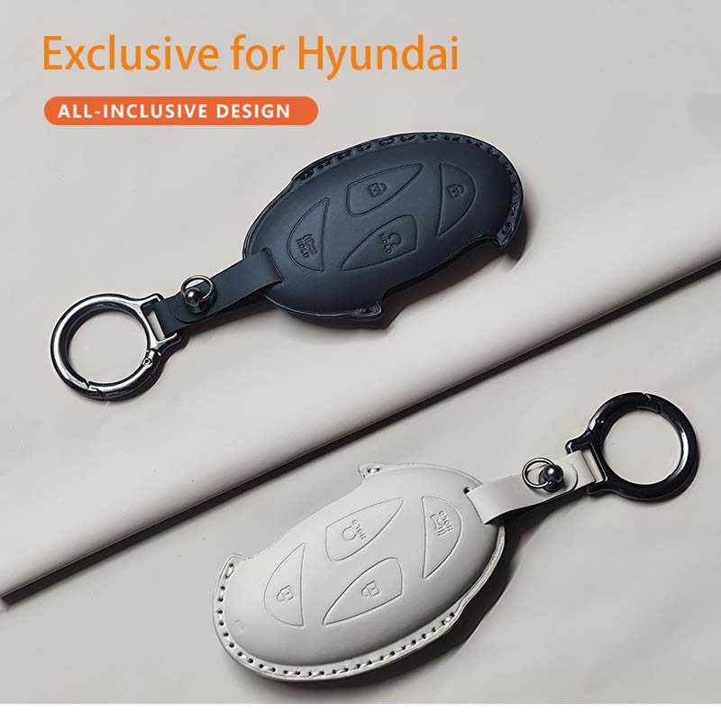 Чехол-брелок для автомобильного ключа Hyundai Grandeur GN7 Kona Ev 2023 Ionic 6 5/7 кнопок Кожаный брелок Прочные роскошные аксессуары