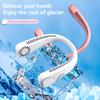 Portable Neck Fan Hand USB Fan Rechargeable Neck Fan Leafless 3 Speeds for Office Travel Outdoor Camping