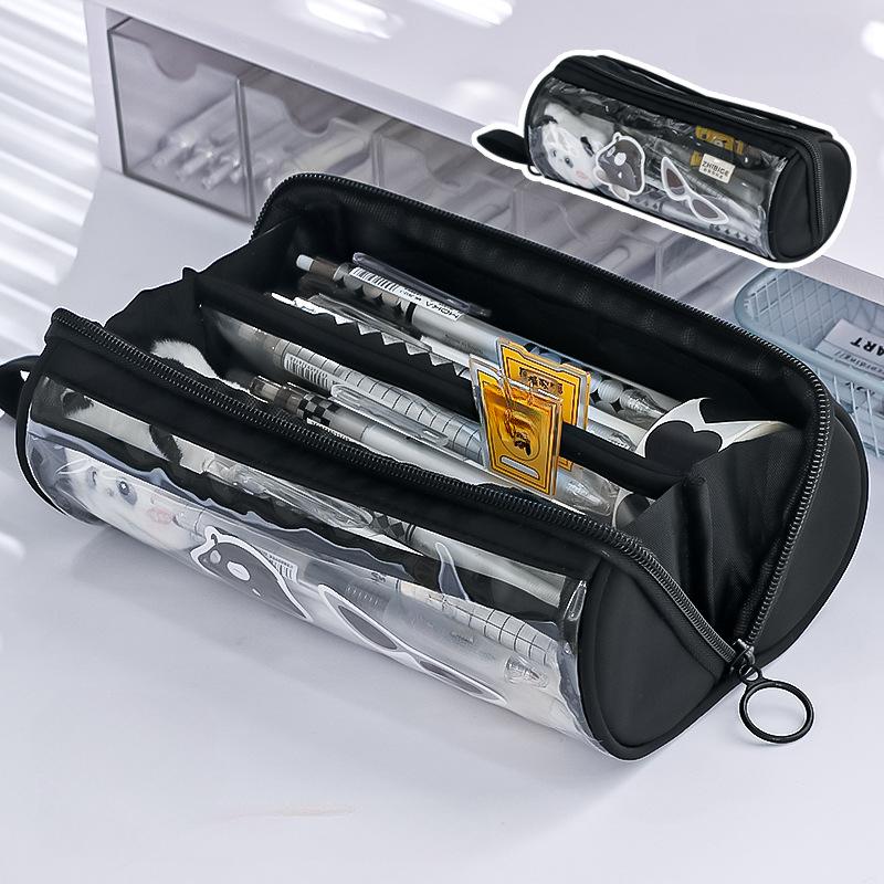 1 шт., простой пенал в креативном стиле, милый пенал ярких цветов, прозрачная сумка для канцелярских принадлежностей большой емкости