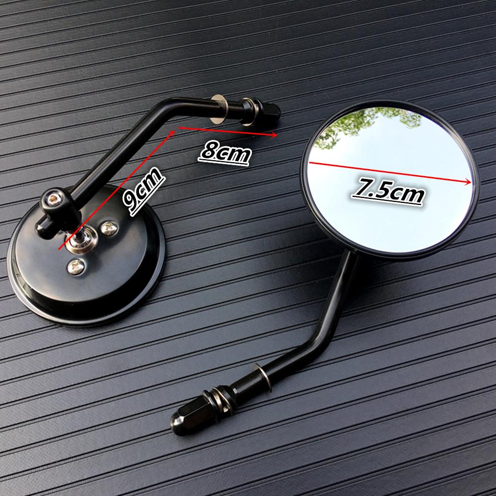 Черное мотоциклетное зеркало, конические боковые зеркала заднего вида с коротким стержнем для Harley Sportster XL 883 1200 Heritage Softail Fatboy