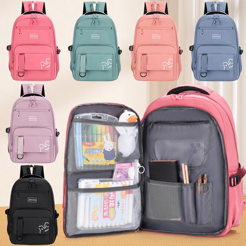Однотонный рюкзак для школьников, рюкзак для девочек, большой емкости