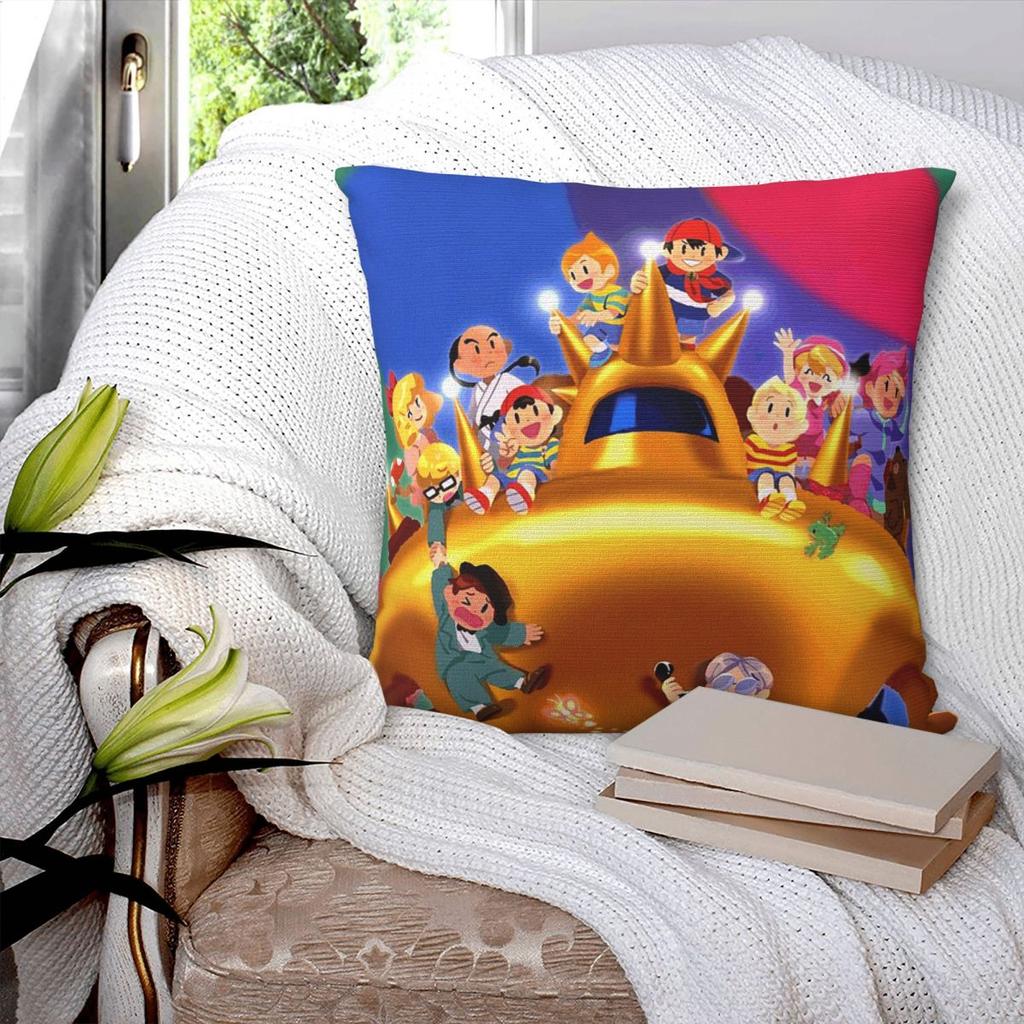 Earthbound Square Pillowcase Pillow Cover Polyester Cushion Zip Decorative Comfort Throw Pillow for Home Sofa