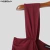 INCERUN Summer Men Strap Sleeveless Rumple Bandage Party Fitted Tank Tops