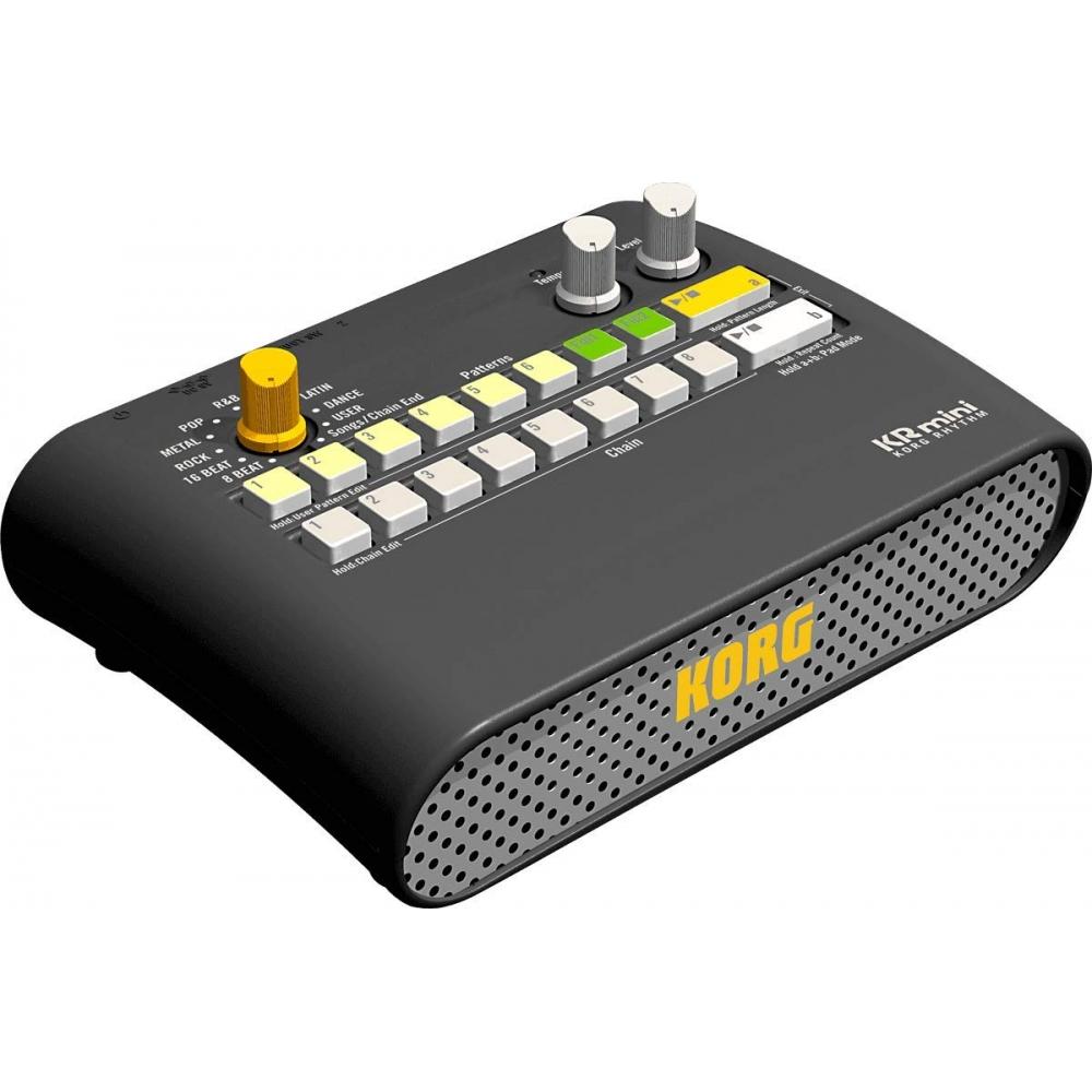 KORG Ритм-машина KR mini Встроенная ритмическая фраза Идеально подходит для индивидуальных занятий Оснащена разъемом для наушников и динамика Управляемая