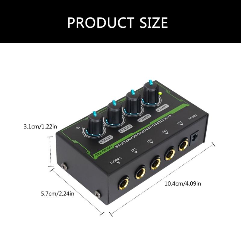 4 Channel Headphone Amplifier for Mixers Headphone Mixers Amplifier Headphone Splitter LED Headphone Amplifier Splitter