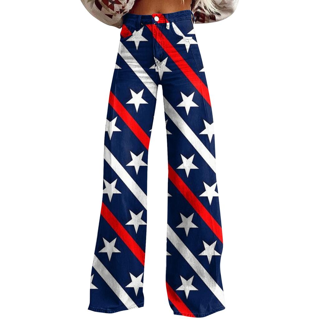 Широкие расклешенные джинсы для женщин с карманами, мешковатые брюки с винтажным цветочным принтом и высокой талией, свободные брюки