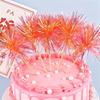 5Pcs Creative Plug-in Birthday Carnival Colorful Rain Silk Cake Plugin Cake Decoration New Year Tassel Baking Plug-in Card