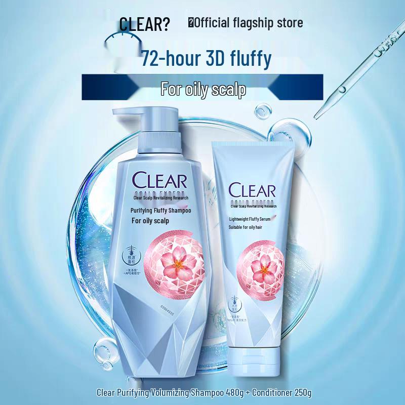 CLEAR Women's Purifying & Volumizing Scalp Care Shampoo & Conditioner Set