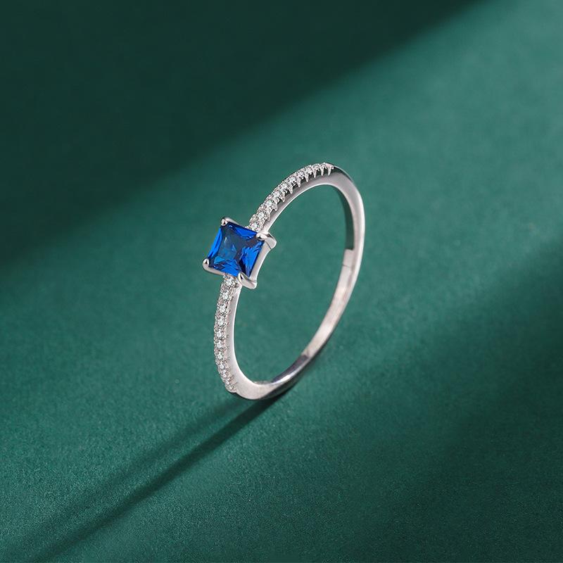 Классическое кольцо с двенадцатью звездами, красочное квадратное кольцо с полным цирконом для женщин, оригинальное стерлинговое серебро, подарок на день Святого Валентина, ювелирные изделия