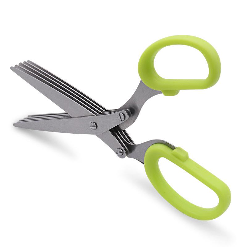 Kitchen scissors, kitchen stainless steel five-layer scallion household scissors, multi-layer scallion scissors