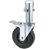 4 Pack 5" Heavy Duty Scaffolding Rubber Swivel Caster With Dual Locking 1.25" Square Stem 440LBS Capacity Per Wheel
