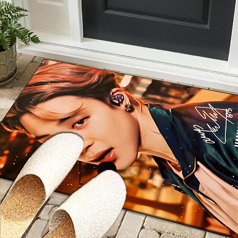 BT kpop Artwork Office Rug Chair Mat, Game Carpet, Suitable for Front Door, Bedroom, Living Room, Desk, Holiday Gift