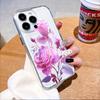 Фиолетово-розовые розы прозрачный чехол для телефона для iPhone 14 15 16 13 12 11 17 Pro Max 12 13 Mini мягкий чехол