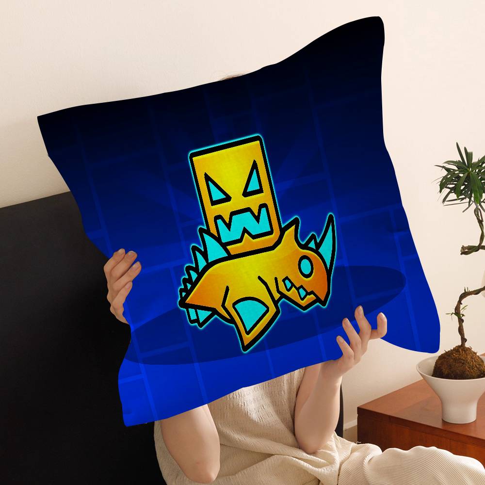 Мультяшная наволочка для подушки Geometry Dash, чехол для диванной подушки, украшение для дома, подарок ребенку