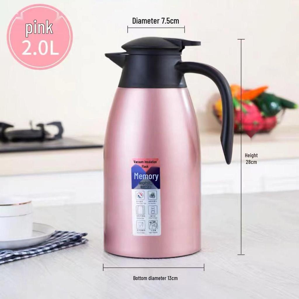2L Stainless Steel Vacuum Insulated Coffee Kettle: Large Capacity Hot Water Bottle for Household Use - Great Gift