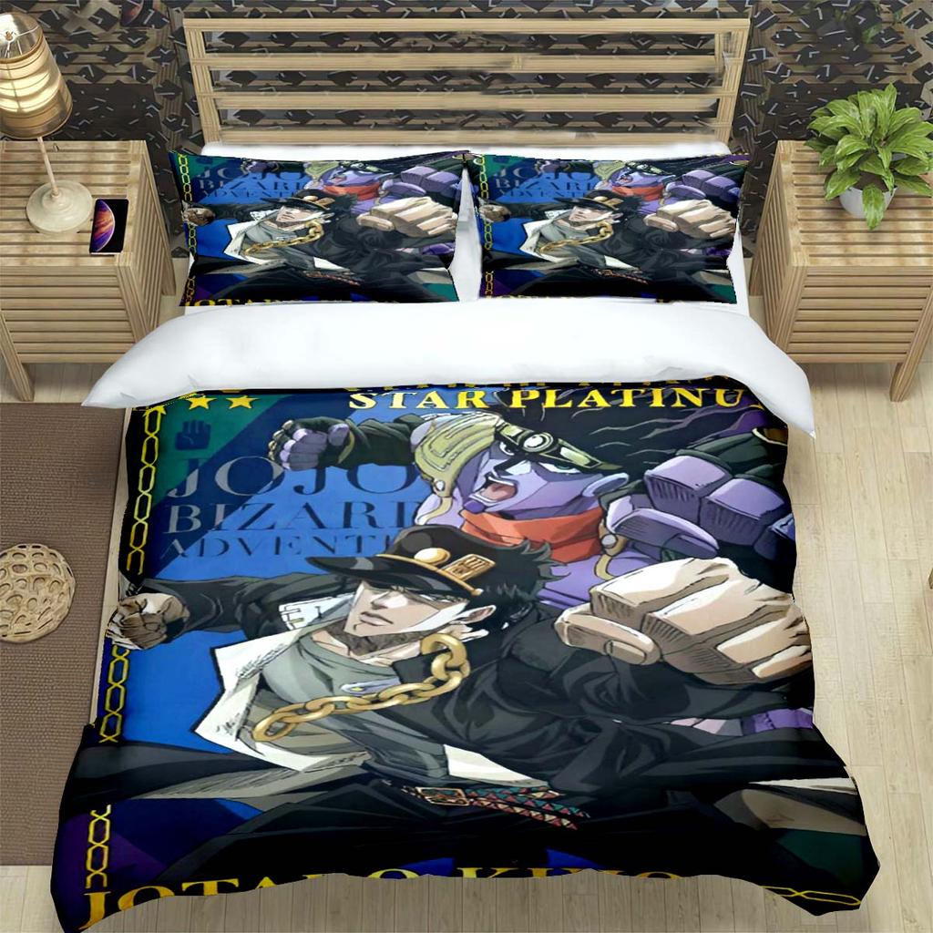 Популярный мультяшный комплект постельного белья с принтом J-Jojo’s Bizarre Adventure, набор постельных принадлежностей, комплект одеяла, для подростков, девочек, полуторный, одинарный, детский подарок