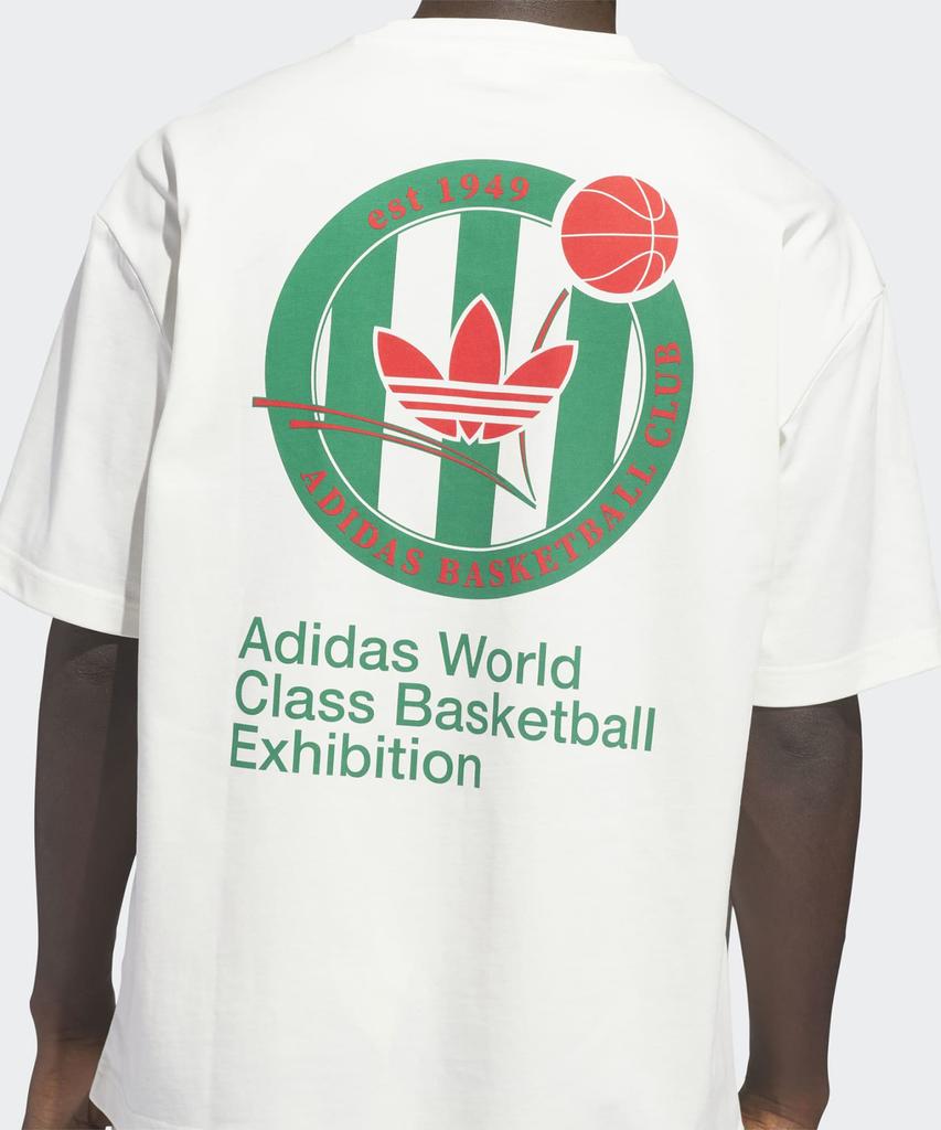 adidas Футболка с гербом баскетбола - Белая:Зеленый / Kd3614