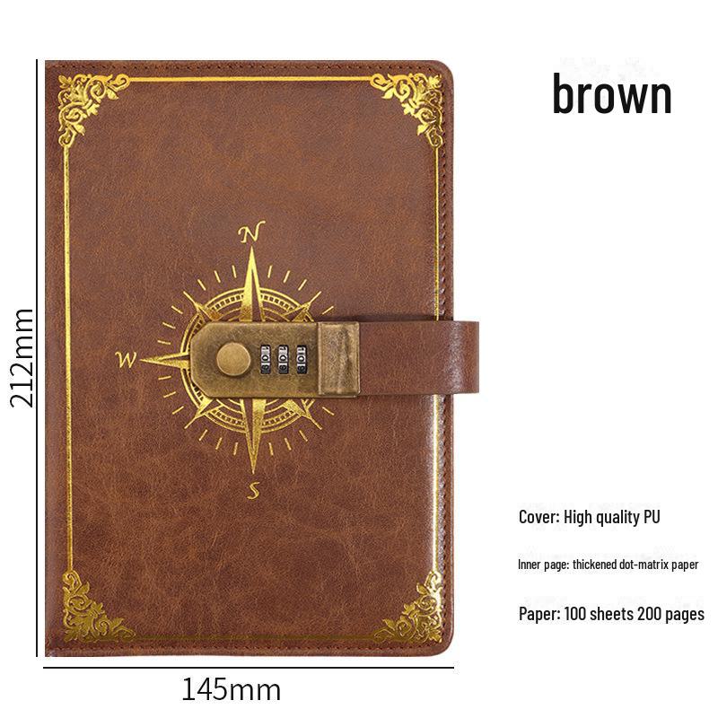 Подарочный набор из ретро-блокнота с паролем формата А5: Ежедневник деловых встреч в офисе с возможностью настраиваемого логотипа.