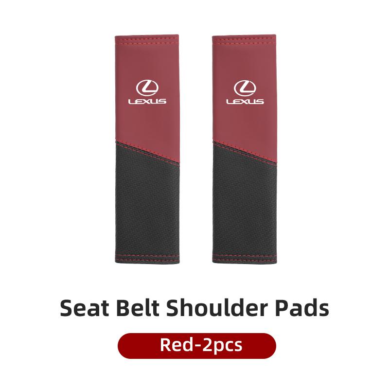 Car Seat Shoulder Pad Leather Safety Belt Protector Cover Accessories For Lexus UX250h RX450h CT200h RX400h NX300h RX350 RX300UJ0