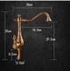 Antique Brass Kitchen Faucet Single Handle Deck Mount Basin Sink Faucet 360 Rotate Mixer Taps Hot Cold Water Faucet Crane Black