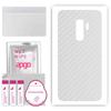 apgo Protective Skin Sticker for the Back Compatible with Samsung Galaxy S9 Plus, Wrap Film, Foil, Vinyl - Pattern Transparent Carbon