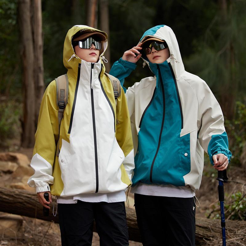 Весенняя новая куртка с капюшоном для пары, повседневная куртка для активного отдыха, модное мужское пальто